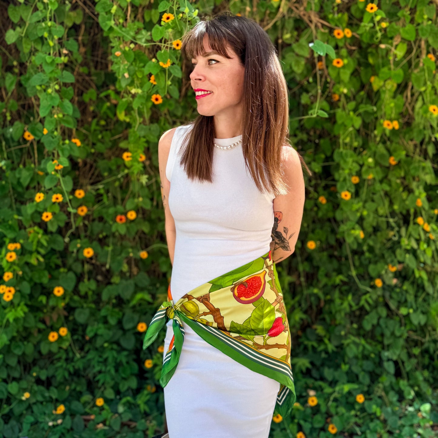 The Rose-Ringed Parakeet Silk Scarf